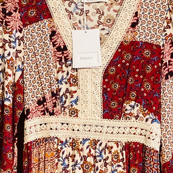 Patchwork Maxi Dress long Sleeve sz L 8-10/12 - Picture 2 of 10